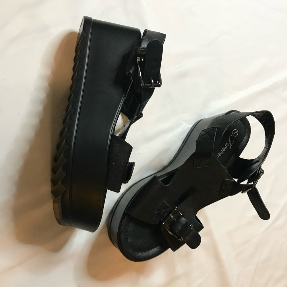 Black Platform Sandals